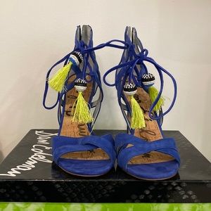 Sam Edelman blue suede heels